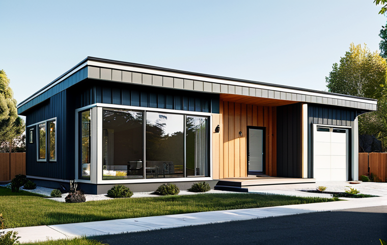 Modern Prefab Home Exterior**

"A modern, stylish prefab home in a suburban neighborhood, fully clothed family in the front yard, safe for work, appropriate content, family-friendly, professional architectural photography, perfect anatomy, correct proportions, natural light."

**